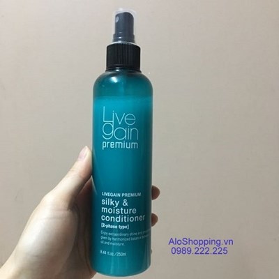Xịt dưỡng tóc khô hư tổn Livegain Silky Moisture - 250ml - Xit_toc_Livegain Silky & Moist